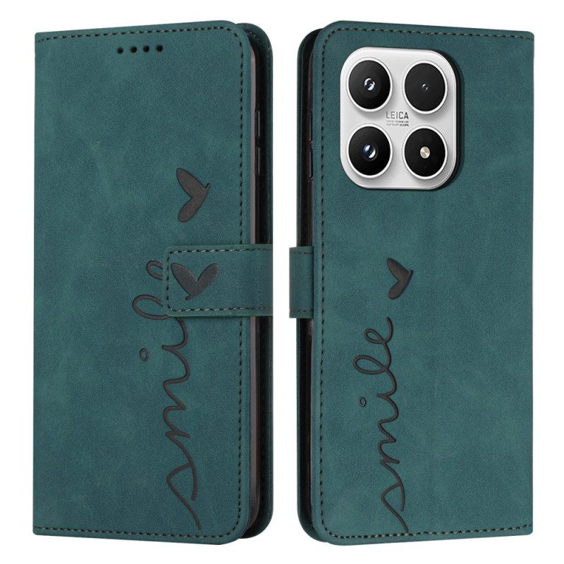 Leren Hoesje Voor Xiaomi 17 Hart En Glimlach