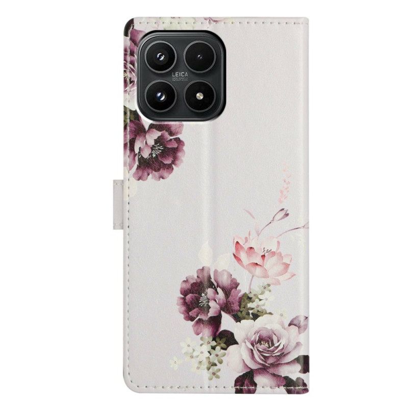 Leren Hoesje Xiaomi 17 Bloemen Bescherming Hoesje
