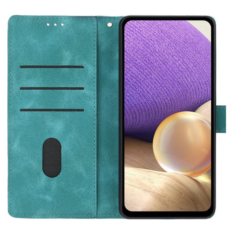 Leren Hoesje Xiaomi 17 Driehoekig Patroon Bescherming Hoesje