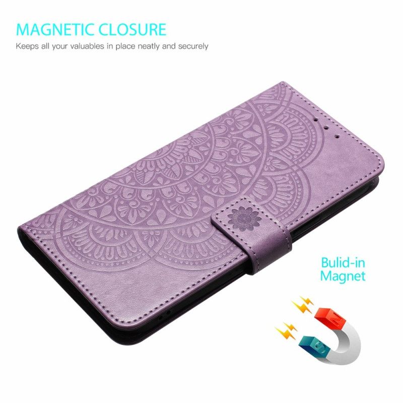 Leren Hoesje Xiaomi 17 Mandala-gravure Bescherming Hoesje