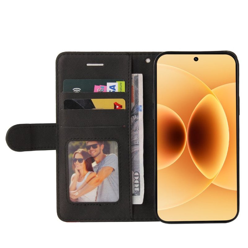 Leren Hoesje Xiaomi 17 Tweekleurig Golvend Bescherming Hoesje