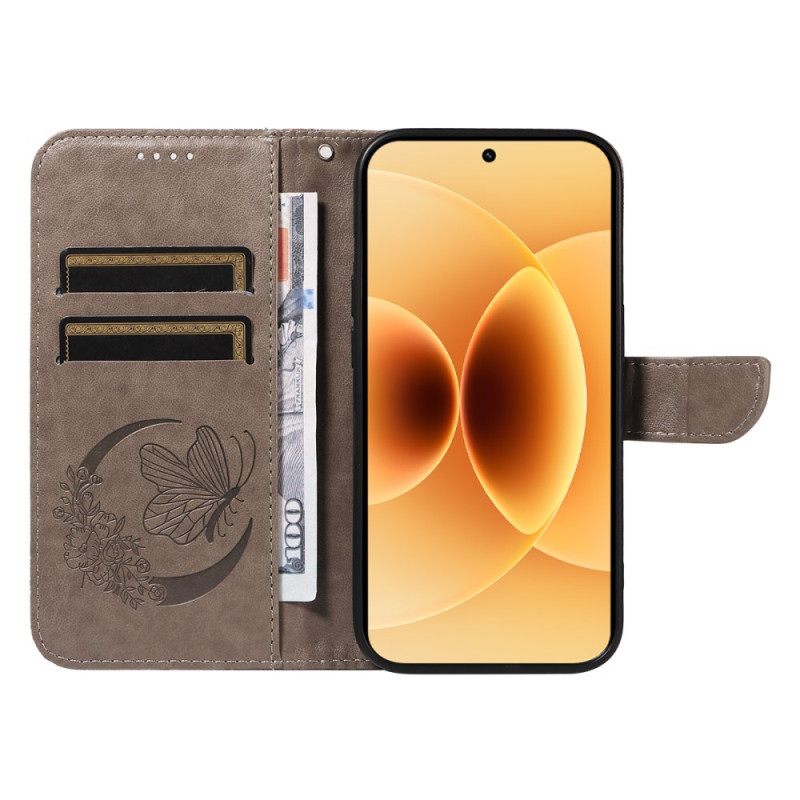 Leren Hoesje Xiaomi 17 Vlinderdesign Bescherming Hoesje
