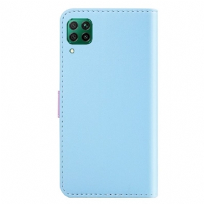 Leren Hoesje voor Huawei P40 Lite Bescherming Driekleurige Naden