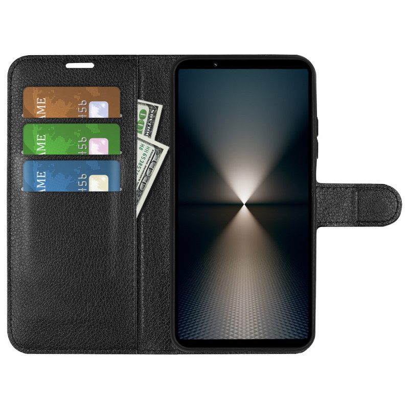 Bescherming Hoesje Sony Xperia 1 Vii Klassiek Imitatieleer