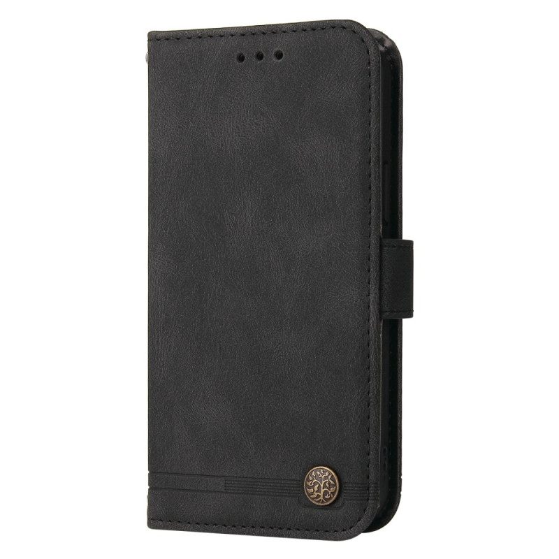 Flip Case Leren Sony Xperia 1 Vii Vintage-effect Met Klinknagel