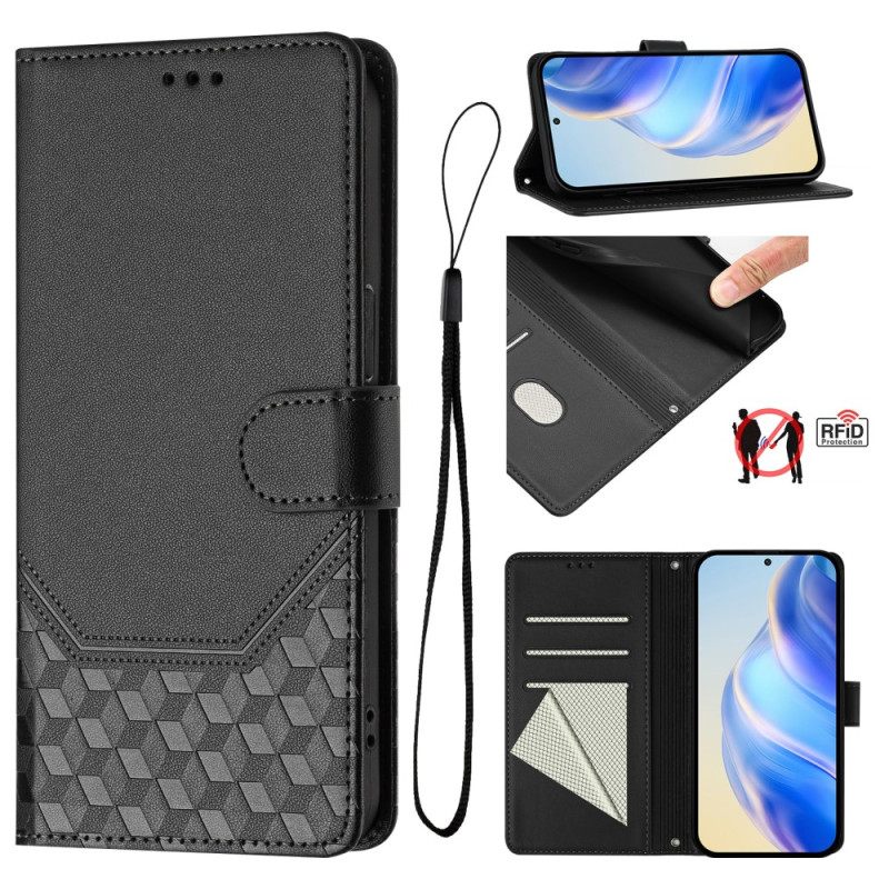Folio-hoesje Sony Xperia 1 Vii Rfid-bescherming Honingraatpatroon