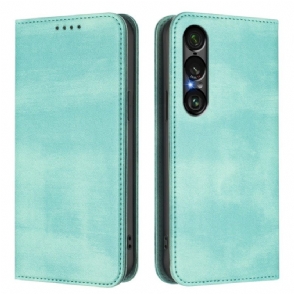 Folio-hoesje Sony Xperia 1 Vii Rfid-bescherming Retro Design