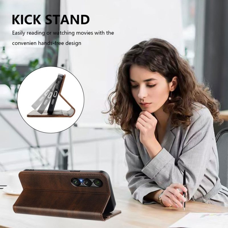 Folio-hoesje Sony Xperia 1 Vii Rfid-bescherming Retro Design