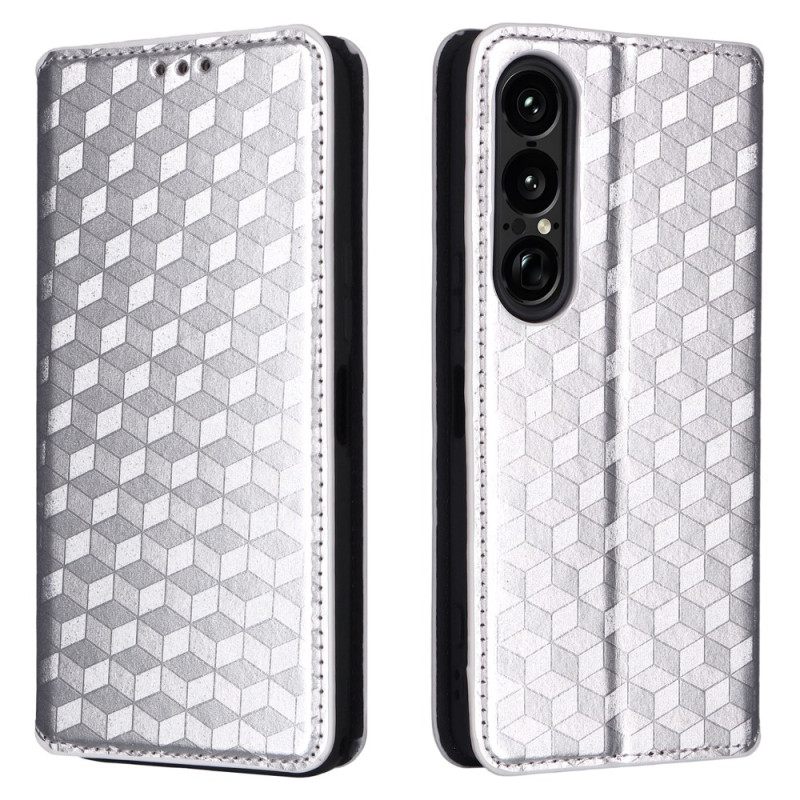 Folio-hoesje Sony Xperia 1 Vii Telefoonhoesje 3d-diamanten