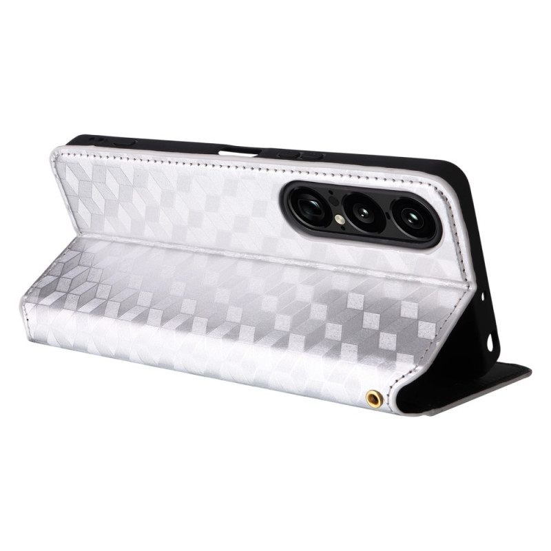 Folio-hoesje Sony Xperia 1 Vii Telefoonhoesje 3d-diamanten