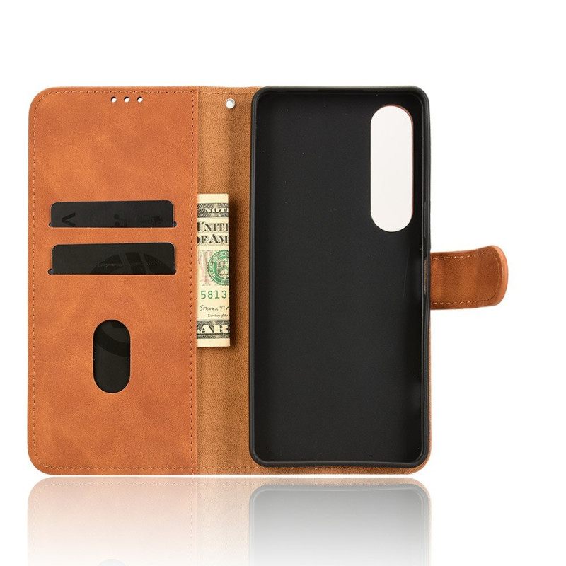 Folio-hoesje Sony Xperia 1 Vii Telefoonhoesje Suède-effect