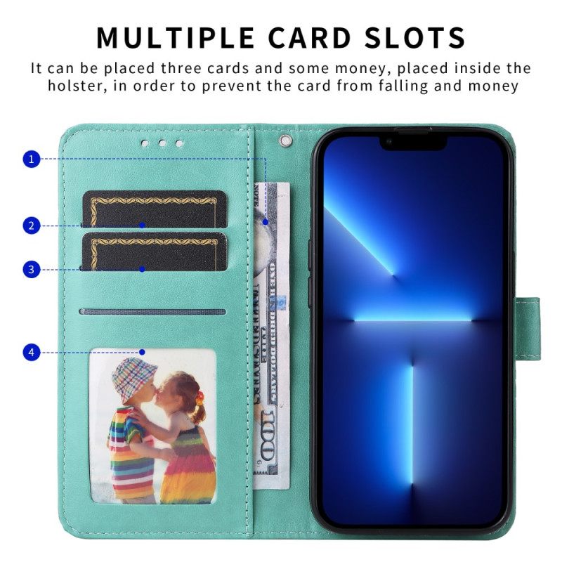 Folio-hoesje Sony Xperia 1 Vii Telefoonhoesje Zonnebloempatroon