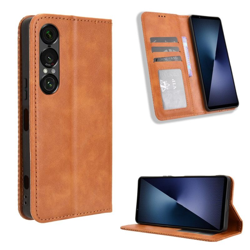 Folio-hoesje Voor Sony Xperia 1 Vii Vintage Rand