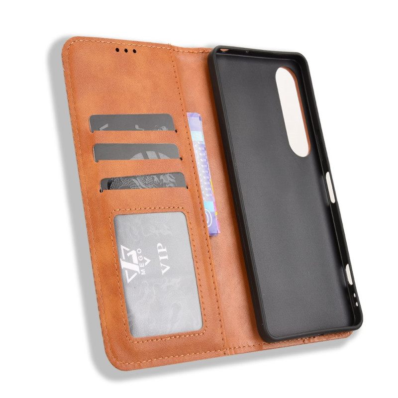 Folio-hoesje Voor Sony Xperia 1 Vii Vintage Rand