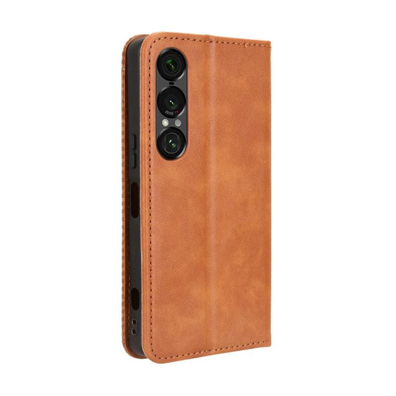 Folio-hoesje Voor Sony Xperia 1 Vii Vintage Rand