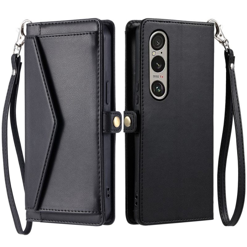 Leren Hoesje Sony Xperia 1 Vii Etui Met Riem Bescherming Hoesje