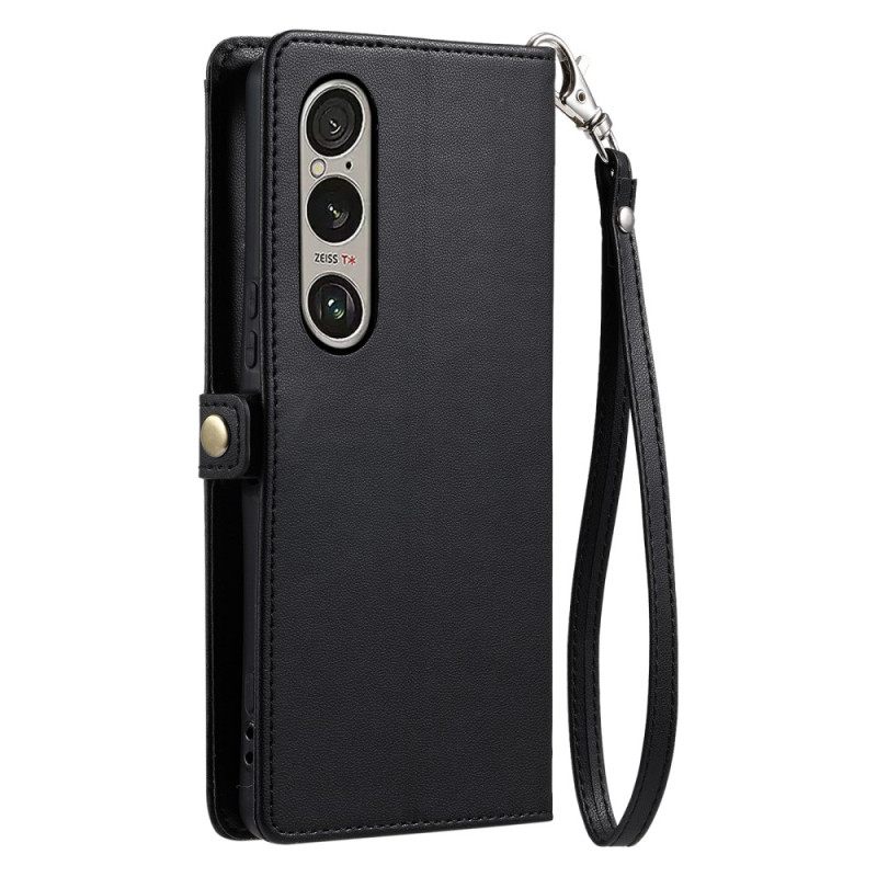 Leren Hoesje Sony Xperia 1 Vii Etui Met Riem Bescherming Hoesje