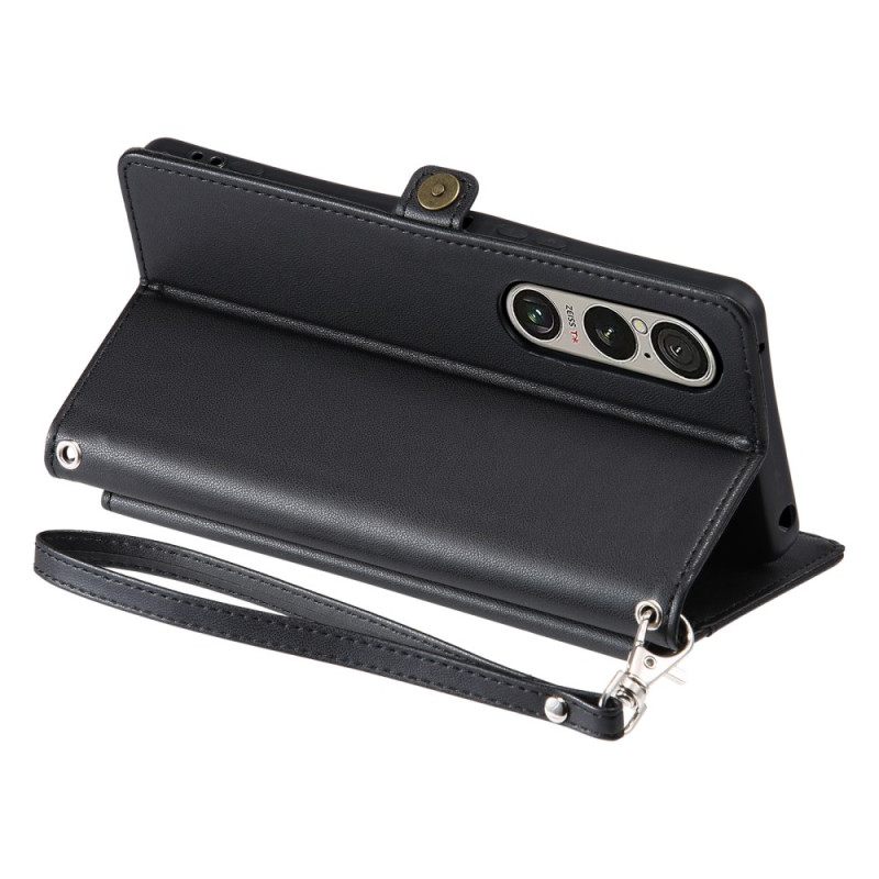 Leren Hoesje Sony Xperia 1 Vii Etui Met Riem Bescherming Hoesje