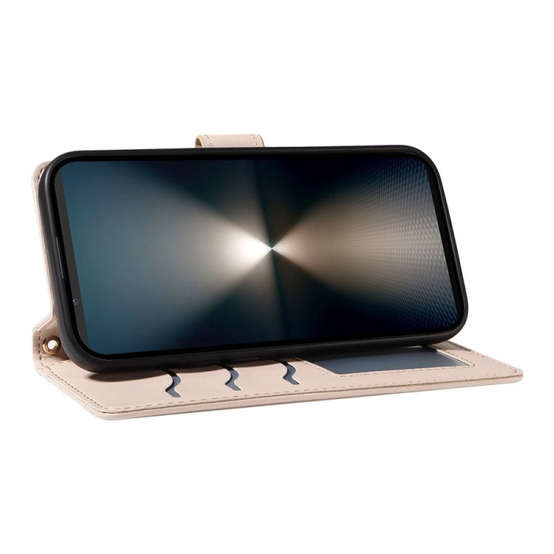 Leren Hoesje Sony Xperia 1 Vii Gewatteerd Met Riem En Schouderriem Bescherming Hoesje