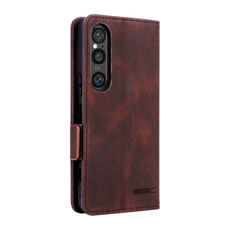 Leren Hoesje Sony Xperia 1 Vii Retro Bescherming Hoesje