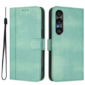 Leren Hoesje Sony Xperia 1 Vii Retro Design Bescherming Hoesje