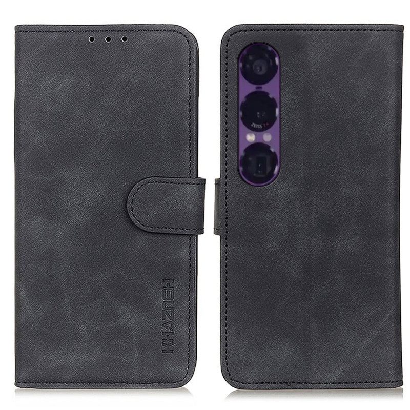 Leren Hoesje Sony Xperia 1 Vii Vintage Leerlook Khazneh Bescherming Hoesje
