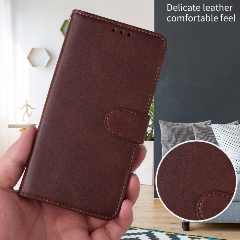 Leren Hoesje Voor Sony Xperia 1 Vii Effen Kunstleer