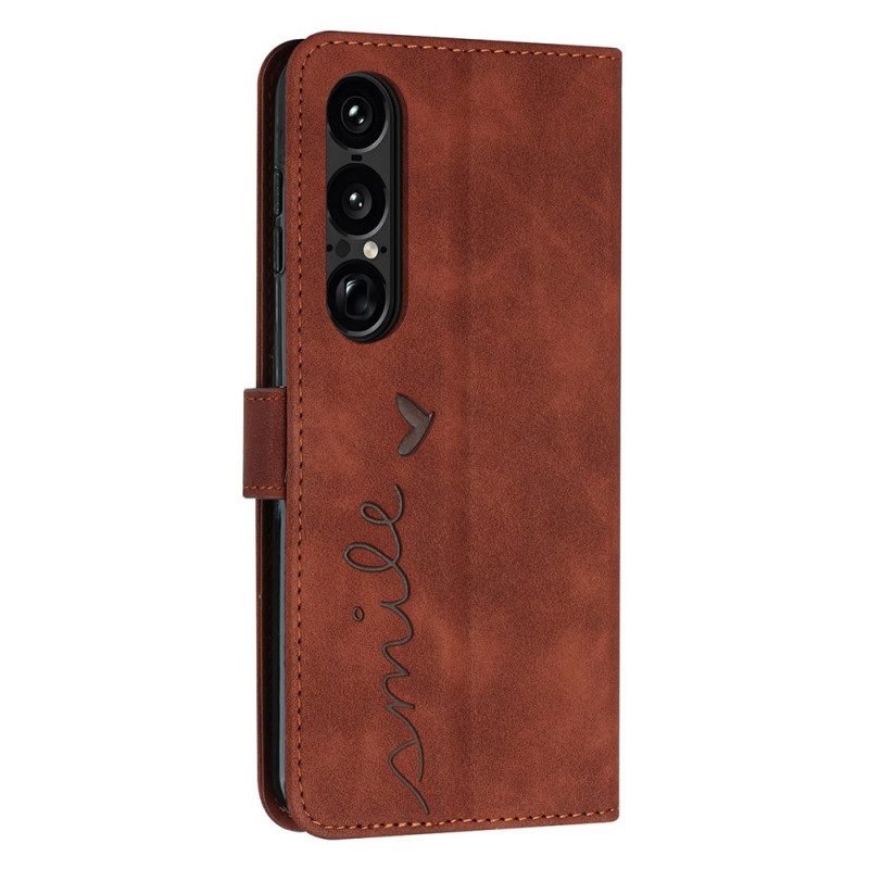 Leren Hoesje Voor Sony Xperia 1 Vii Glimlach