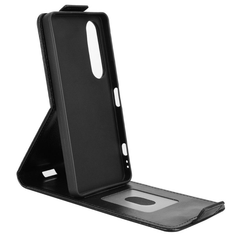 Leren Hoesje Voor Sony Xperia 1 Vii Ontwerp Met Verticale Klep