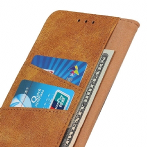 Case voor OnePlus 8 Edouard In Vintage Kunstleer