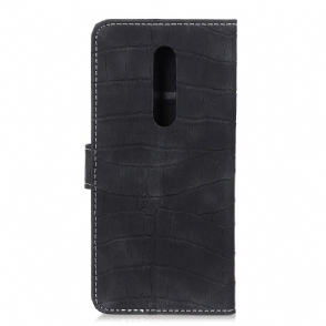 Folio-hoesje voor OnePlus 8 Kunstleer Krokodil-effect