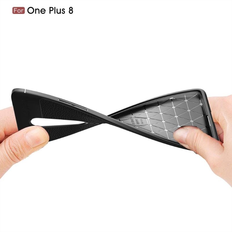 Hoesje voor OnePlus 8 Afwerkingsgel Van Kunstleer