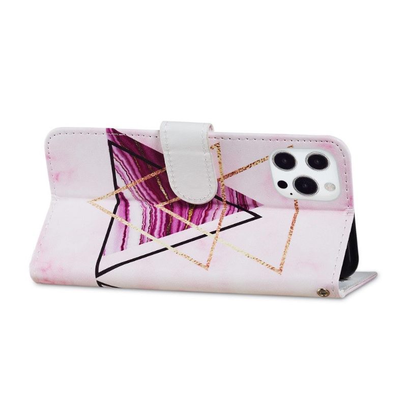Flip Case voor iPhone 13 Pro Driehoekspatronen