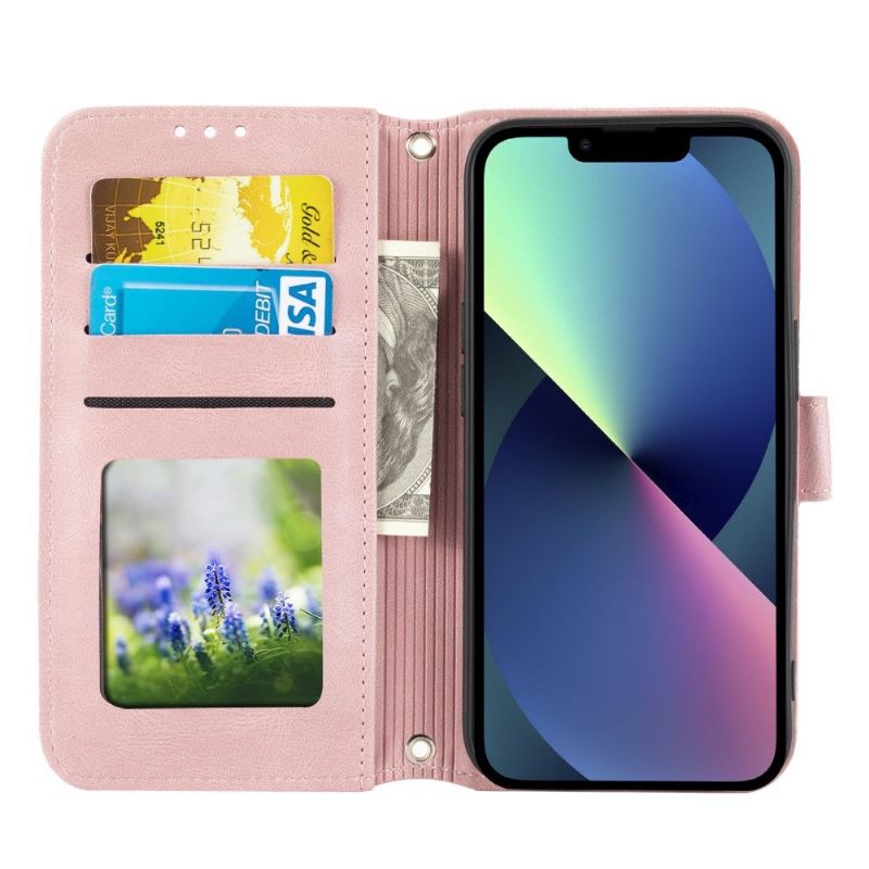 Folio-hoesje voor iPhone 13 Pro Anti-fall Met Ketting Sofia Leereffect