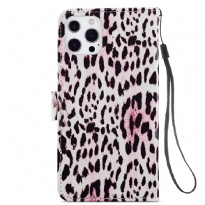 Folio-hoesje voor iPhone 13 Pro Luipaardpatroon