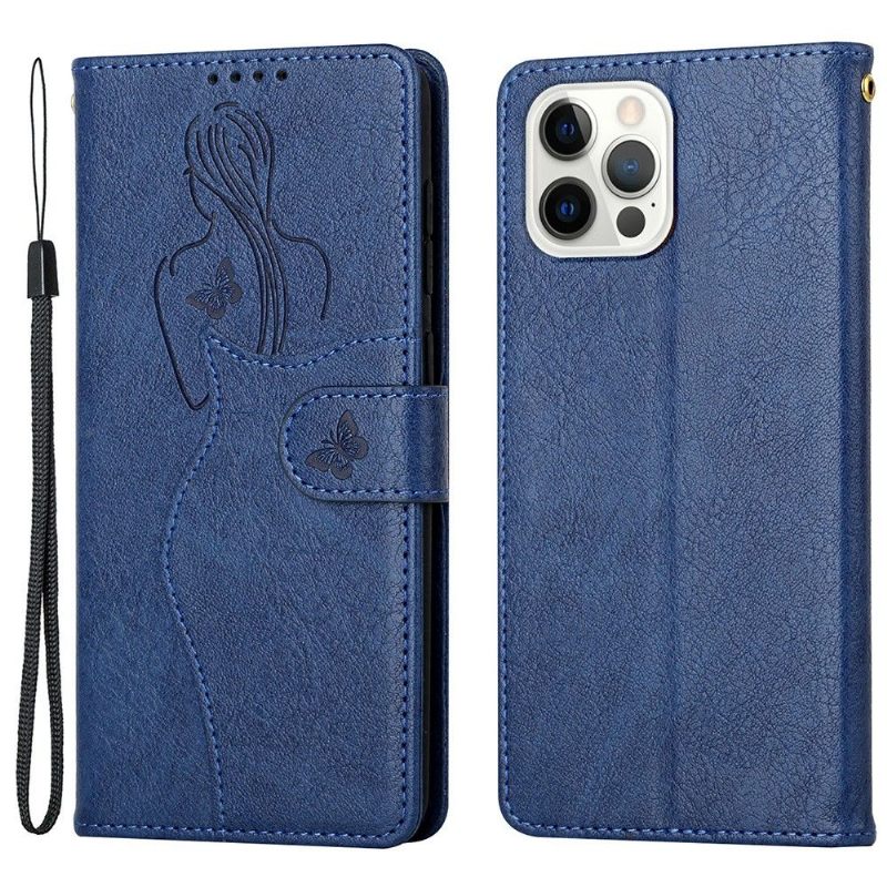 Folio-hoesje voor iPhone 13 Pro Premium Illustratie Meisje