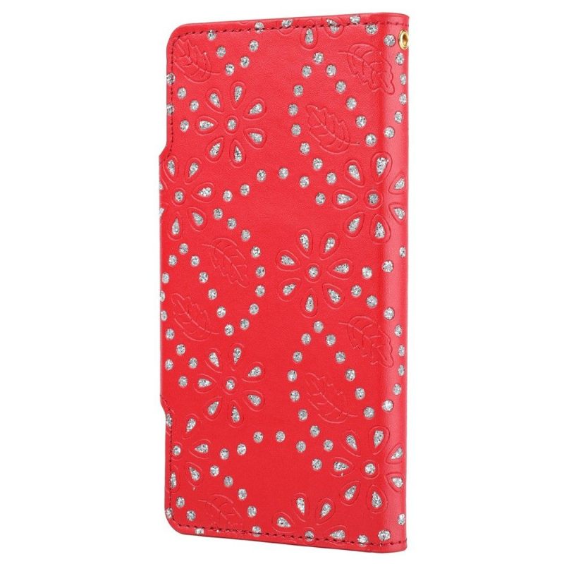 Hoesje Folio-hoesje voor iPhone 13 Pro Diamanten Bloemen