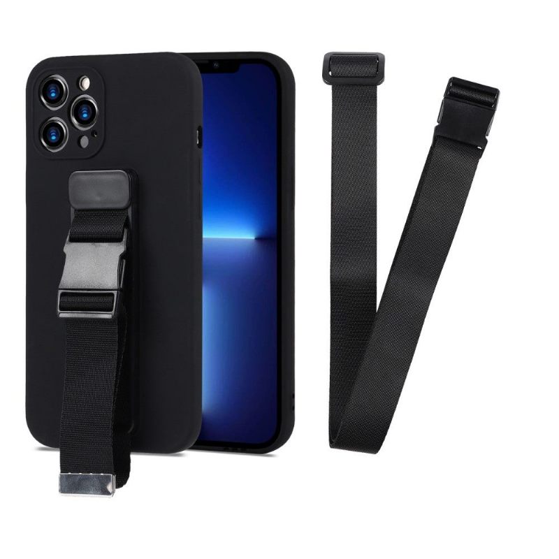 Hoesje voor iPhone 13 Pro Bescherming Hoesje Met Riem