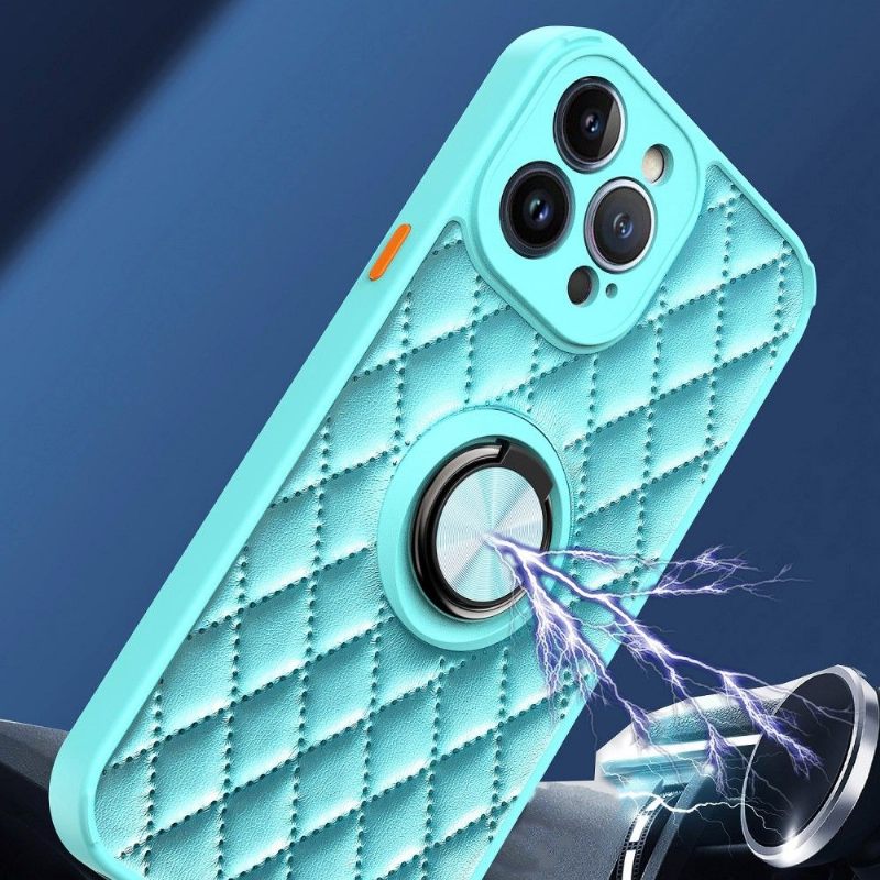 Hoesje voor iPhone 13 Pro Ondersteuningsfunctie Met Gewatteerd Leereffect