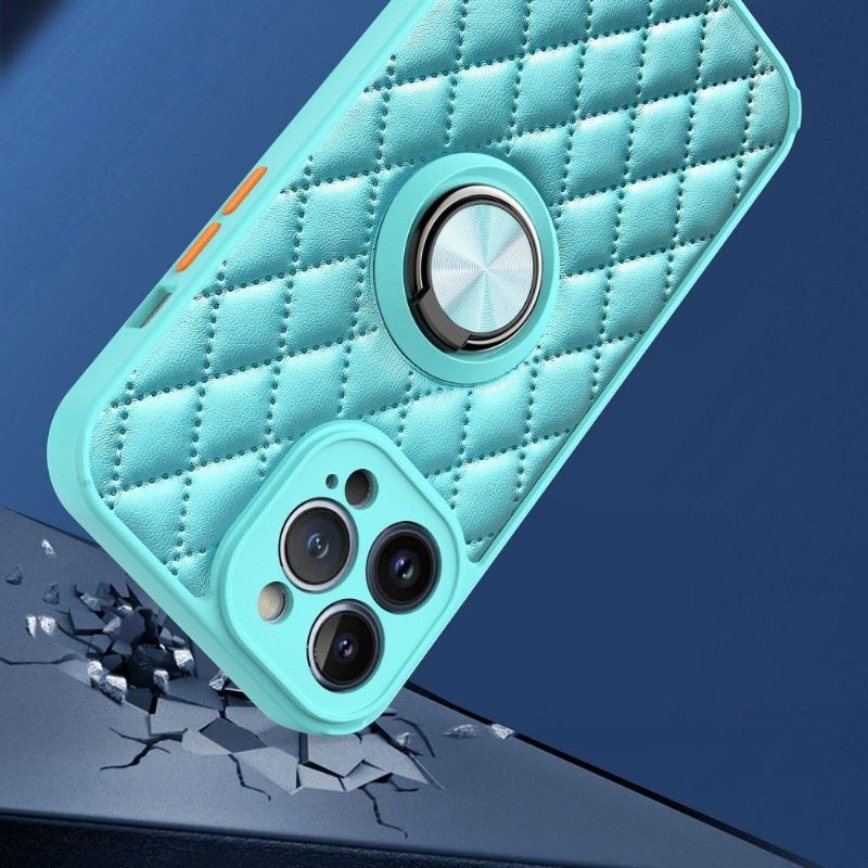 Hoesje voor iPhone 13 Pro Ondersteuningsfunctie Met Gewatteerd Leereffect