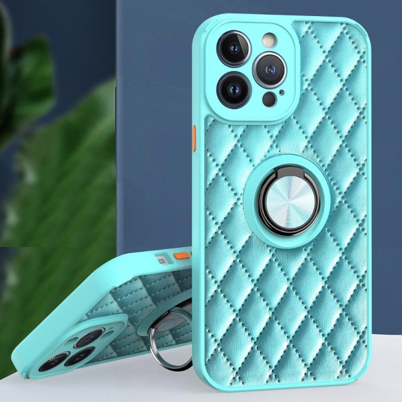 Hoesje voor iPhone 13 Pro Ondersteuningsfunctie Met Gewatteerd Leereffect