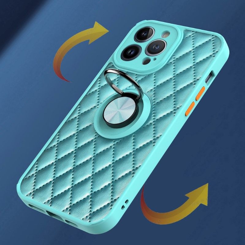 Hoesje voor iPhone 13 Pro Ondersteuningsfunctie Met Gewatteerd Leereffect