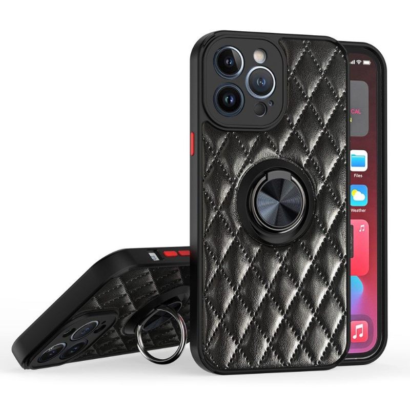 Hoesje voor iPhone 13 Pro Ondersteuningsfunctie Met Gewatteerd Leereffect