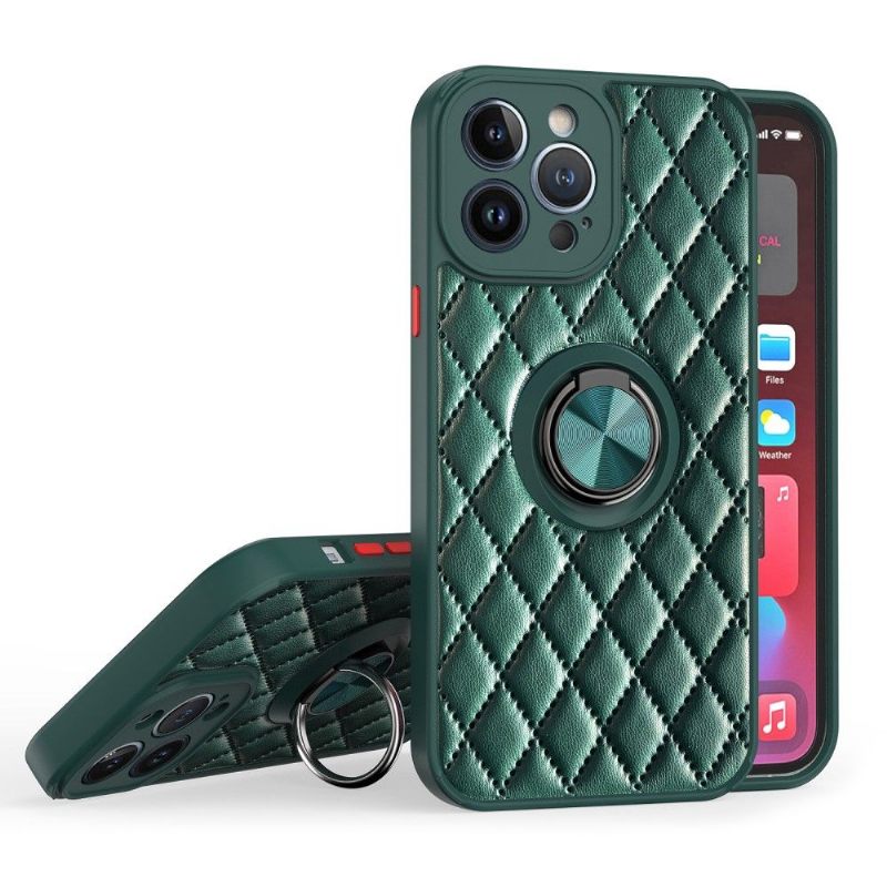 Hoesje voor iPhone 13 Pro Ondersteuningsfunctie Met Gewatteerd Leereffect