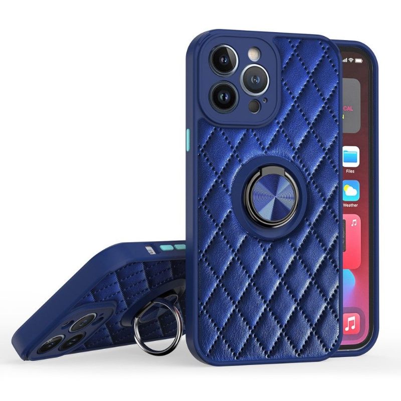 Hoesje voor iPhone 13 Pro Ondersteuningsfunctie Met Gewatteerd Leereffect