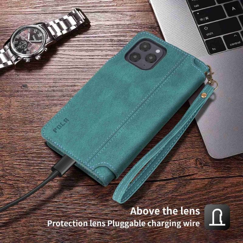 Leren Hoesje voor iPhone 13 Pro Bescherming Pola Multi-compartiment