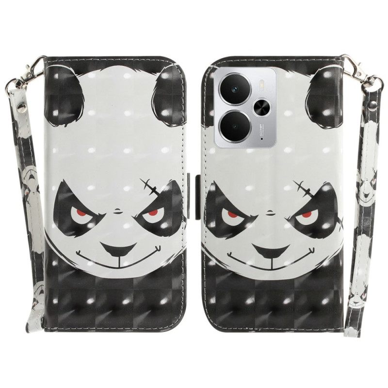 Bescherming Hoesje Realme 14 5g Boze Panda Met Sleutelkoord