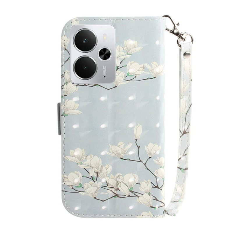 Bescherming Hoesje Realme 14 5g Magnolia's Met Sleutelkoord