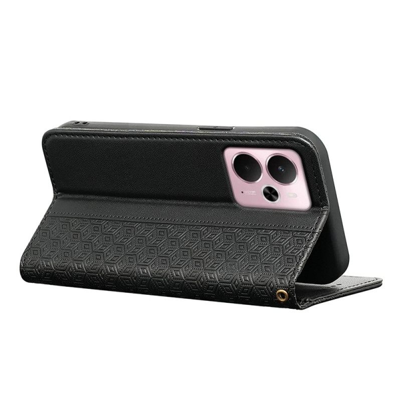 Folio-hoesje Realme 14 5g Geruite Rand En Bandje