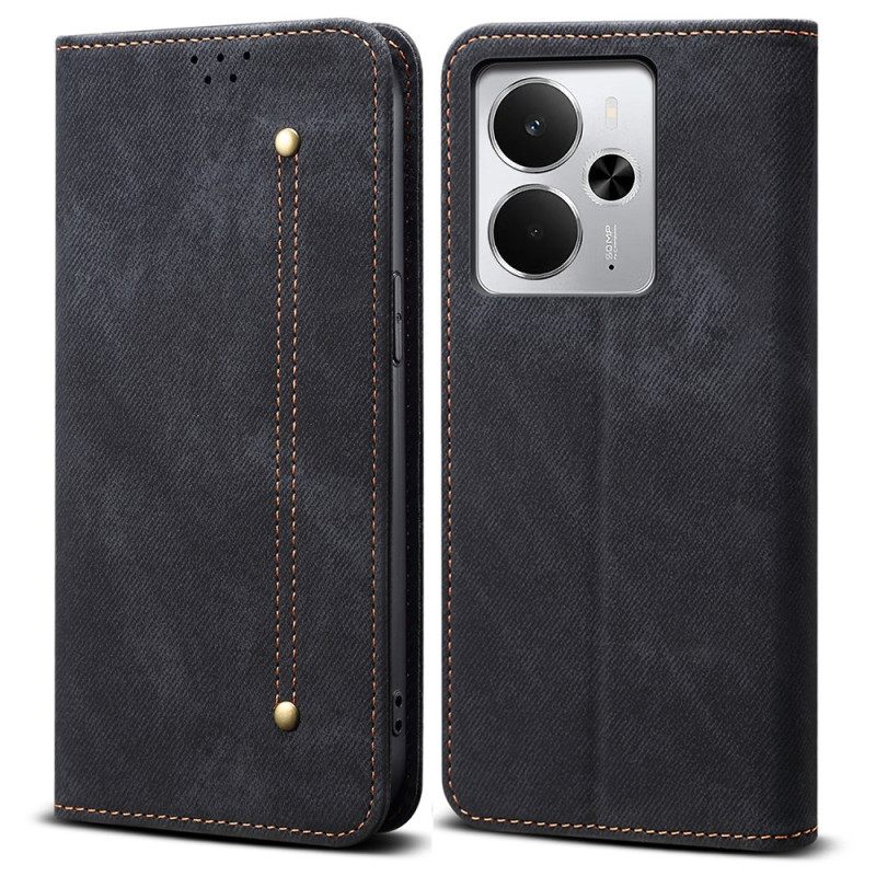 Folio-hoesje Realme 14 5g Jeansstof Bescherming Hoesje